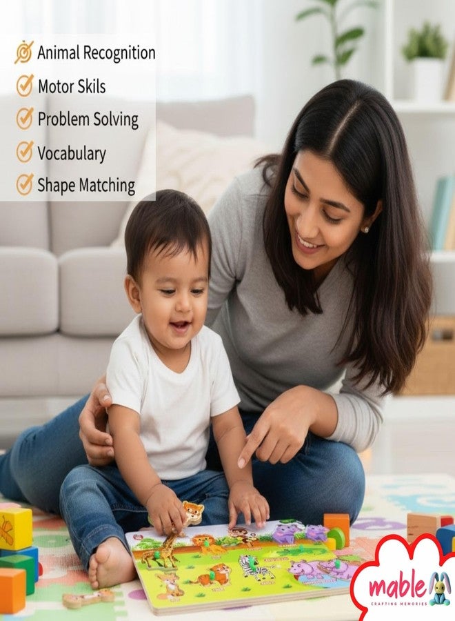 MABLE Wildlife Learning Puzzle for Kids | Animal Identification Educational Cardboard Puzzle Toy for Toddlers Boys & Girls Age 2+ - Image 5